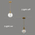 Modern Brushed Gold Metal Adjustable Pendant Light with Globe Glass Shade